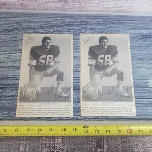 Green Bay packers memorial 2 pieces signed by Larry Rubens to Kim and Kelley
